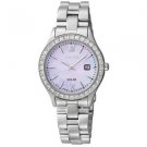SEIKO Women's Solar Mother Of Pearl Dial Diamond Watch - SUT073