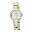 SEIKO Women's Solar Gold Swarovski Mother-Of-Pearl Watch - SUP200