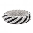 SIMPLE SILVERTONE FINISH CRYSTAL BANGLE
