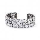 BEJEWELED CUBIC ZIRCONIA CUFF BLACK TONE