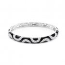 BLACK ENAMEL CUBIC ZIRCONIA SWIRL BANGLE