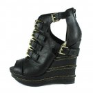 Qupid Love Black wedge size 7..SUPER TRENDY!