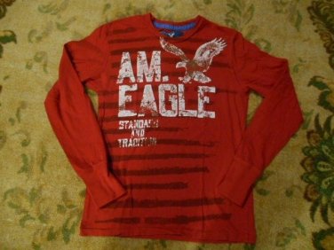 (Jnr lady M/Jnr Men XS) AMERICAN EAGLE red l-s cotton t-shirt