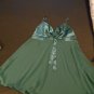 (size L) Victoria's Secret dark green polyester babydoll dress w/adj straps