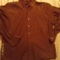 (Size 17 /34-35") Kenneth Cole brown "glossy-looking" l-s shirt, cotton