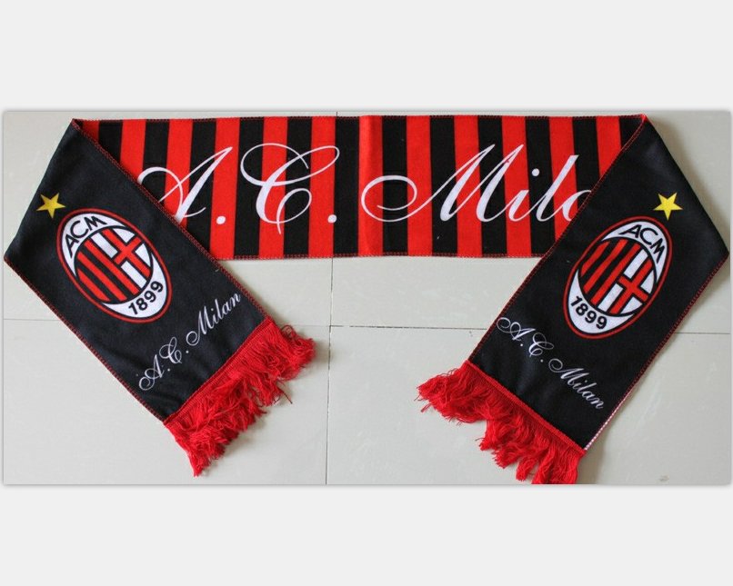 134x17cm Italy AC Milan football soccer scarf neckerchief fan souvenirs