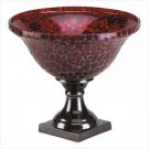 Red Mosaic Bowl w/ Brass Base