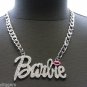 HUGE Barbie Pendant Collar Breastplate Plate ID Tag Sexy Gold Silver Necklace