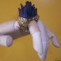 NWT Big Spike Clear Citrine Quartz Druzy Stone Castle Ring Gold Band Adjustable