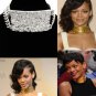 SILVER ID Tag New Bar Collar Choker Hammered Metal Celebrity Hip Hop Necklace