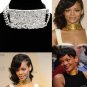 SILVER ID Tag New Bar Collar Choker Hammered Metal Celebrity Hip Hop Necklace