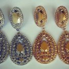 Giant Oversized DESIGNER Royal Statement Gold Silver Vintage Runway Earrings