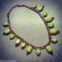 Spike Hot Neon Yellow Rhinestone Gold Chain Collar High Fashion Runway Necklace