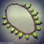 Spike Hot Neon Yellow Rhinestone Gold Chain Collar High Fashion Runway Necklace