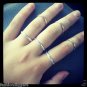 Mid Simple Minimal Bar Above the Knuckle Midi Silver Gold Cage Filigree Ring