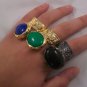 Trendy Blogger ARTY Moon Oval Stone Gunmetal Gold Rings 6 7 8 9 10 + Lot Deals