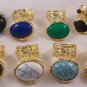 Trendy Blogger ARTY Moon Oval Stone Gunmetal Gold Rings 6 7 8 9 10 + Lot Deals