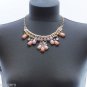 Pastel Petal Pink Rhinestone Collar Statement Necklace Clear Lucite Huge Runway