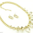 Huge Luxury LUX Rhinestone Gold Statement Teardrop Rich Expensive Necklace