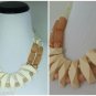 Huge Cream Tribal Stone Lucite Vintage Inspired Collar Runway Clear Necklace