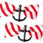 Sourpuss Nautical Black Anchor Hair Bows Rockabilly Sailor Cute