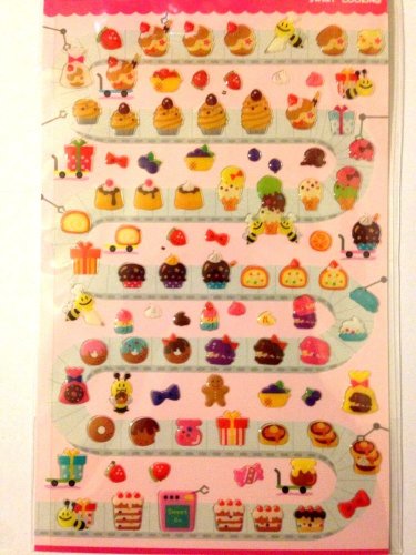 Funny Sticker World Sweet Cooking Kawaii Gel Puffy Cute Sticker Sheet