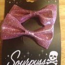 Authentic Sourpuss Cute Pink Glitter Hair Bow Rockabilly Kawaii