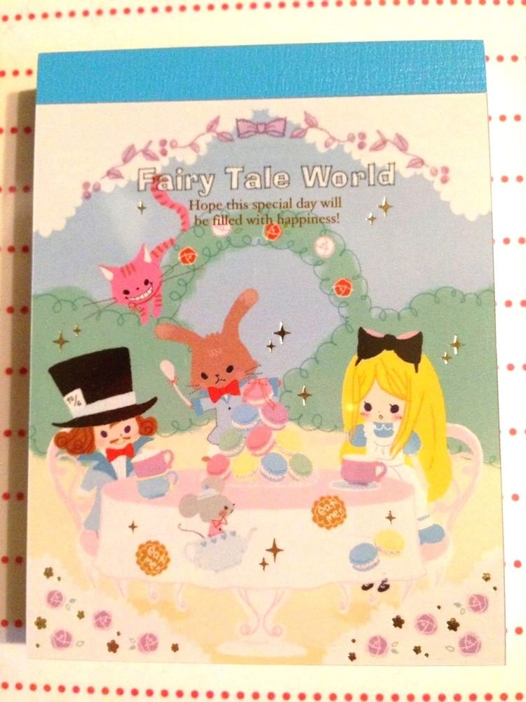 Kamio Japan Alice in Wonderland Fairy Tale Small World Mini Memo Pad Kawaii