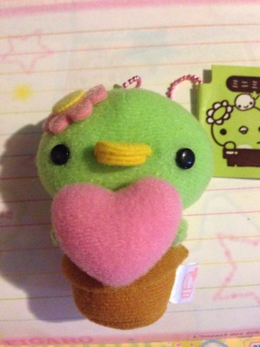 San-X Sabo Kappa Cactus 2" Plush Key Chain: Sabo Kappa with Pink Heart~KAWAII!