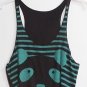 Cute Panda Print Crop Top Black and Green
