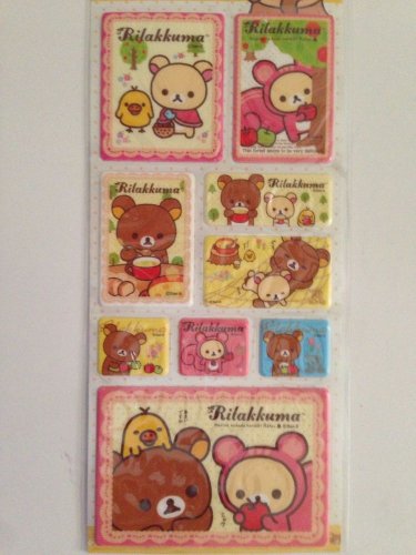 San-X Rilakkuma Cute Puffy 3D Sticker- Sweet Time KAWAII
