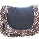 Giraffe faux fur with black suede Saddle Pad