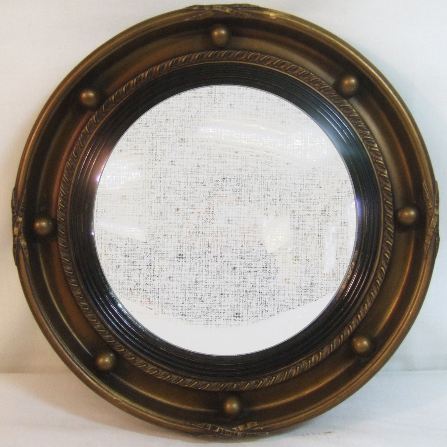 1950's Gilt Frame Circular Convex FishEye Mirror