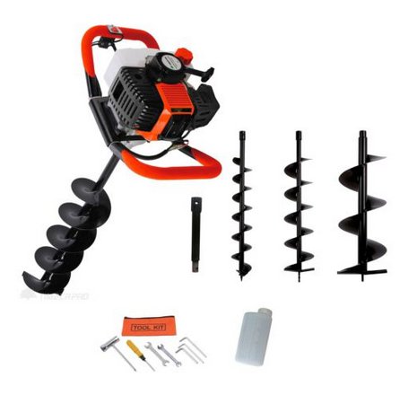 Planting Machine 3 hp - 52cc Petrol GROUND HOG EARTH DRILL POSTHOLE POST HOLE DIGGER AUGER