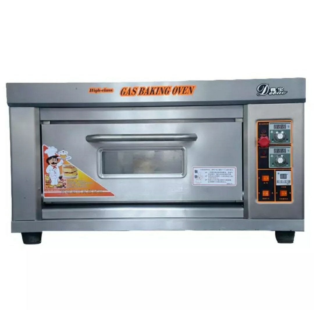 Gas Roasting / Baking Deck Type Oven, 1 Deck 1 Tray, Stainless Steel LP