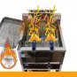 Fryer LPG Stainless Steel -  Commercial Gas Fryer - 40L Oil Tank Capacity