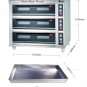 Electric or Gas Baking Oven, 3 Decks 9 Trays, Front Stainless Steel,