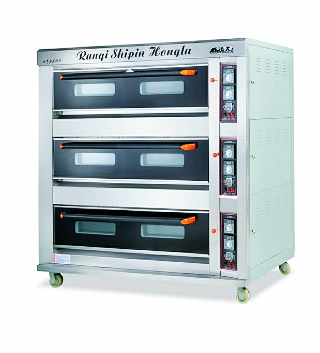 Electric or Gas Baking Oven, 3 Decks 9 Trays, Front Stainless Steel,
