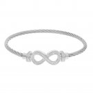 Montreaux Silver Twisted Cable Infinity Bracelet With Diamonds