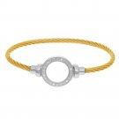 Montreaux Collection Circular Sterling Silver and Gold Toned Stainless Steel Diamond Bracelet