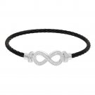 Montreaux Black Twisted Cable Infinity Bracelet With Diamonds