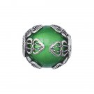Personality green filigree glass bead