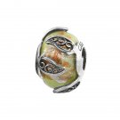 personality green glass filigree bead
