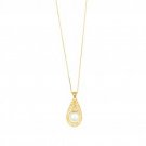 Stil Novo  14kt Yellow Gold Cable Chain w/ Tear drop Drop pendant with White pearl