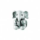 Personality Beads Silver with Oxidized Finish Sitting Elephant Animal Bead