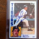 Glenn Wilson Signed 84 Topps