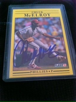 Chuck McElroy Signed 1991 Fleer