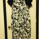 Denim & Co. Black and White Floral Knit Maxi Dress w/ Black Short Bolero Size L