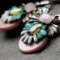 Vintage Luxury Pink Flower Statement Choker Necklace Party Necklace xl00750