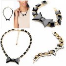 2014 Gorgeous Black Knot Necklace Bracelet Set Jewelry Set Free Shipping